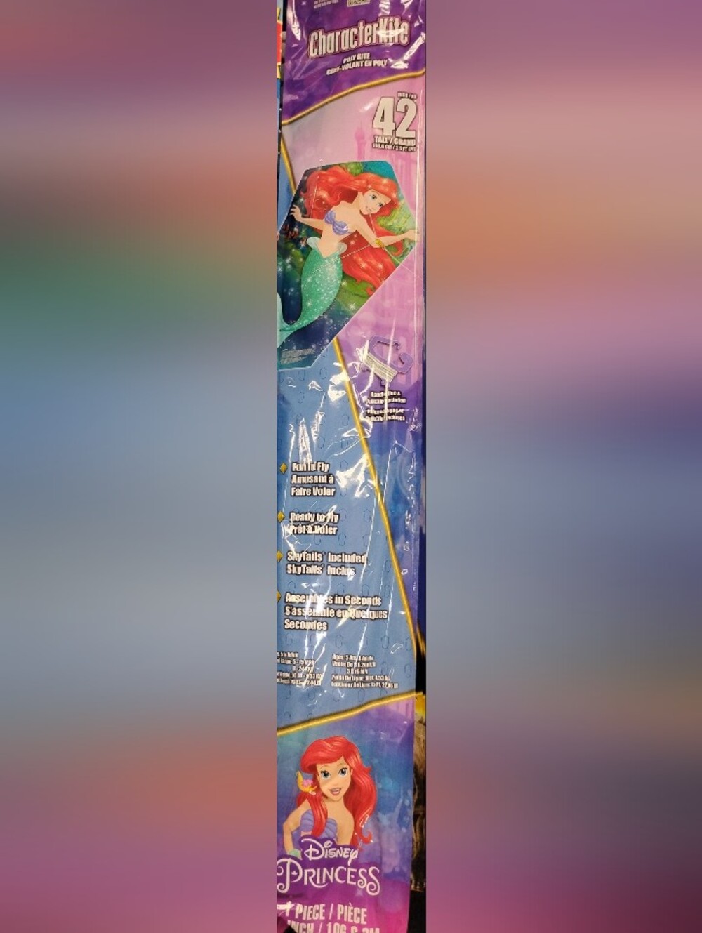 Disney Princess Ariel Purple and Teal Character Kite